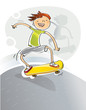 kid playing with skateboard
