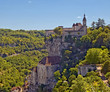Rocamadour clinging to a cliff side.