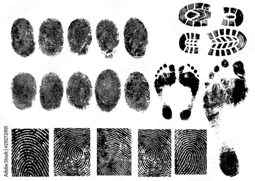 Vector: Fingerprints and footprints Fingerprints and footprints