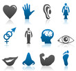Icons of parts of a body
