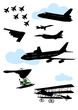 Collection of silhouettes of various planes