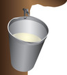 Illustration of a maple water collection bucket.
