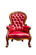 luxury red leather armchair isolated