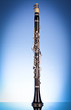 Clarinet on blue background