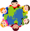 Multi culture kids hands in hands