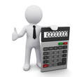 3D man with calculator 3D man with calculator