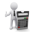 3D man with calculator