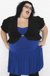 Overweight Woman Winking, portrait
