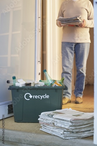 Photo: Man Collecting Recycleables Man Collecting Recycleables