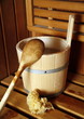 Wooden water bucket with spoon for sauna Wooden water bucket with spoon for sauna