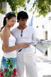 Couple looking at map