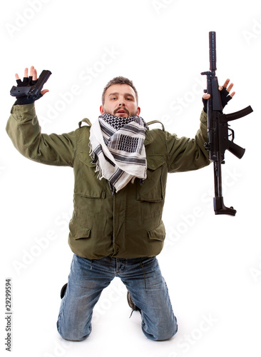 Photo: Terrorist give oneself up Terrorist give oneself up