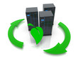 canvas print picture - Rendered green it concept with server.