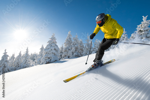 Photo: skier in mountains skier in mountains