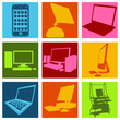 Pictogrammes ordinateurs multicolores