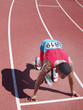 Racer at start line on track