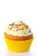 Closeup of cupcake on white isolated background Closeup of cupcake on white isolated background