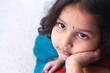 Cute Indian Little Girl Looking Up