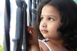 Cute Indian Girl Looking up With Smile