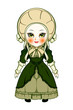 Cute victorian fashion doll isolated over white