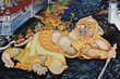 Painted on a Temple at wat phra kaew temple, Thailand