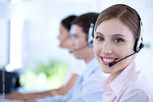 Foto: At a call center At a call center