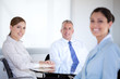 Businesspeople during a meeting