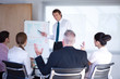 At a business presentation