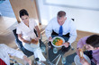 Colleagues at a business lunch