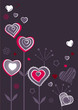 Valentine greeting card with different growing hearts Valentine greeting card with different growing hearts