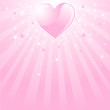 Valentine pink heart, stars and stripes
