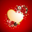 beautiful red and golden valentine`s day background