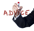 advice service écrit à la main au marker