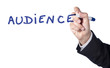 focus sur le mot audience écrit à la main