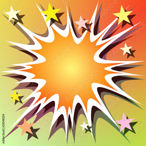 Vector: A Vector Comic Book Explosion Background with Stars A Vector Comic Book Explosion Background with Stars