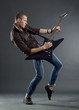 guitarist playing his electric guitar guitarist playing his electric guitar