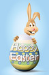 bunny behind egg - happy easter bunny behind egg - happy easter