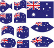 Australia flag set Australia flag set