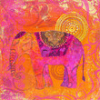 Malerei mit elefant