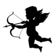 Cupid silhouette isolated on white Cupid silhouette isolated on white