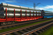 High speed freight train with metal pipes