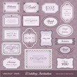 vector set: invitations and announvements for festive events