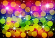 Abstract of bright star and colour bokeh background