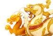 Golden and Lion statue isolated Golden and Lion statue isolated