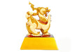 Golden Lion statue isolated