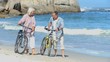 Elderly woman talking with his husband