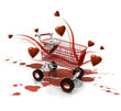 Achat saint-valentin e-commerce shopping 3D amour