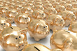 Many golden piggy banks