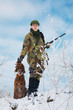 Hunter and his dog waiting for the hunt to begin Hunter and his dog waiting for the hunt to begin