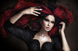 Portrait of beautiful girl with dark make up and amazing style